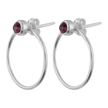 Boucle d'oreille en argent sterling Swarovski "Trou amatis" 1