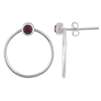 Boucle d'oreille en argent sterling Swarovski "Trou amatis" 2