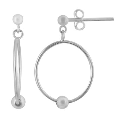 Boucles d'oreilles créoles argent Mi Luna argent massif