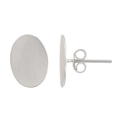 Boucle d'oreille en argent "Unique Silver" Bouton Ovale Argent 925