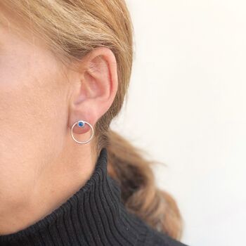 Boucle d'oreille en argent Trou A cristal Swarovski argent925 2