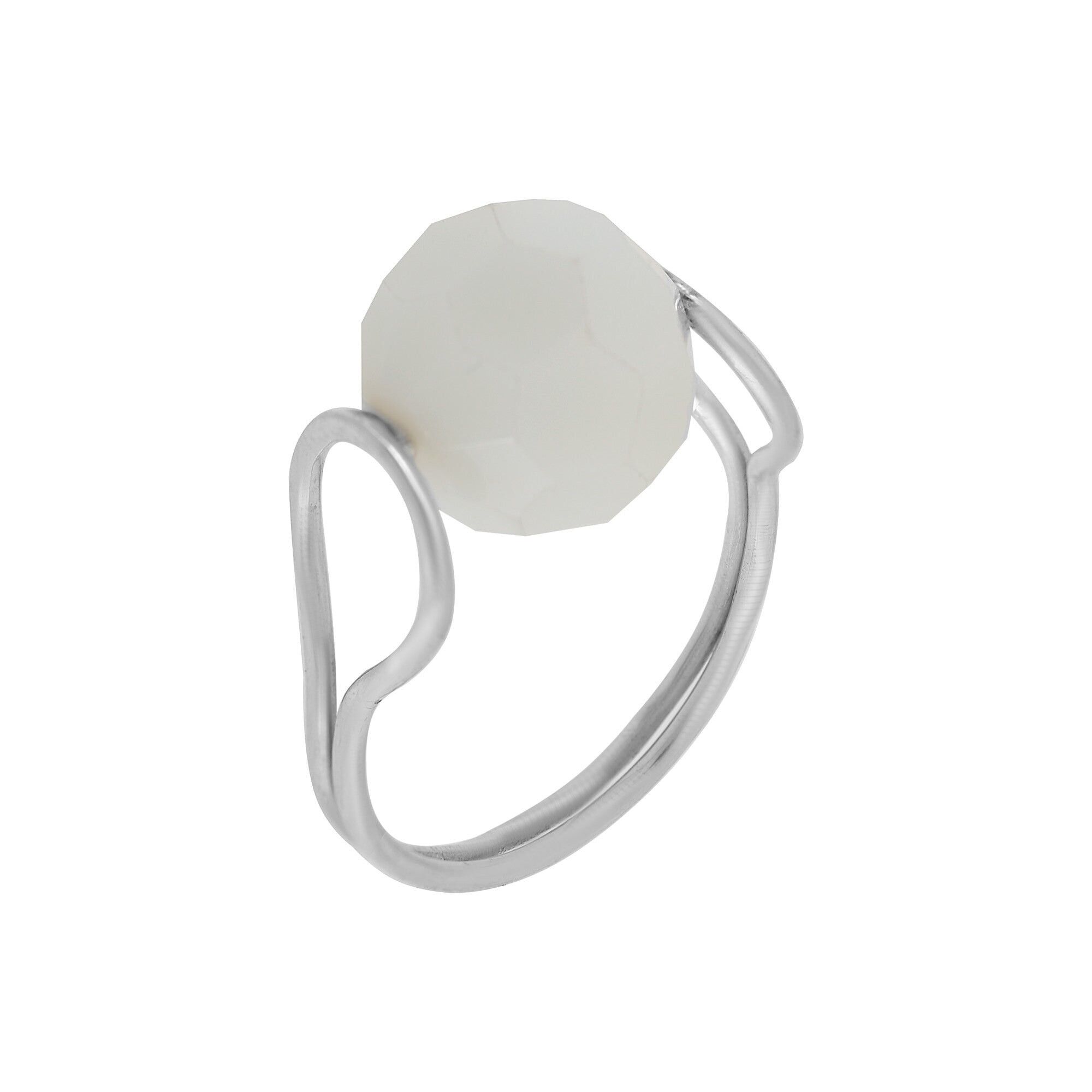 Anello in argento "White Fix" cristallo sfaccettato
