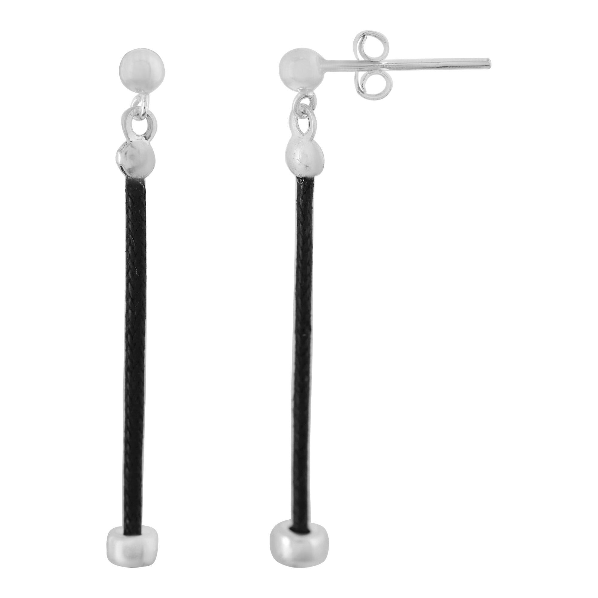 Orecchino in argento "Plata Única" Infin cordino nero argento 925