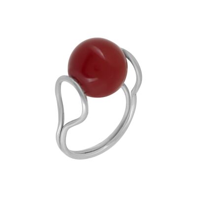 Anello in argento "Fix Agatha16" agata rosso reale