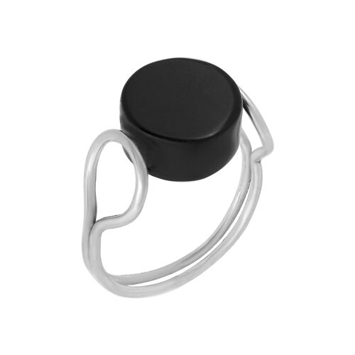 Anillo plata de ley "Fix Onix2" cristal negro