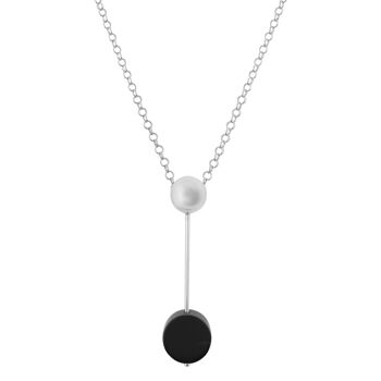 Tour de cou en argent sterling 925 et cristal Black Pendulum 2