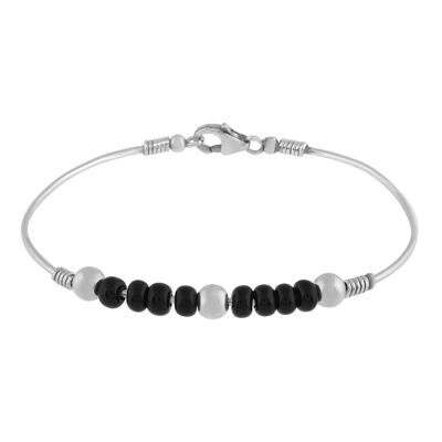 Bracelet en argent "Unique Silver" Dalmatien noir argent 925