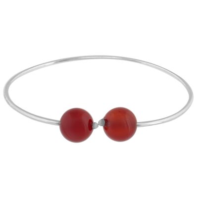 Bracciale Flex Agatha rosso naturale in argento sterling