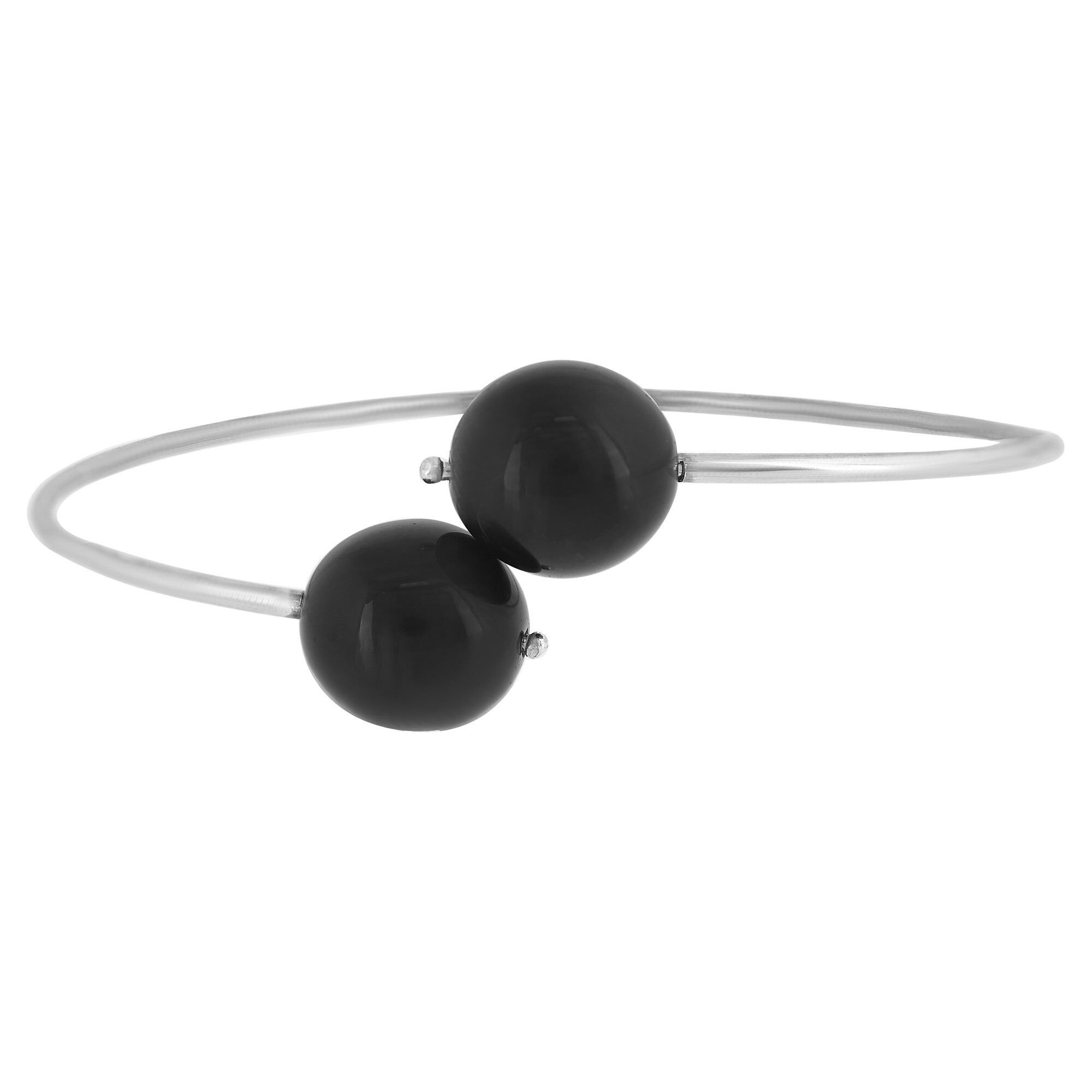 Adjustable Black Flex 925 Sterling Silver Bracelet