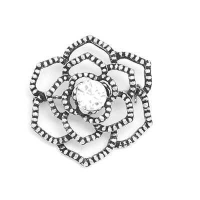Broche cristal Swarovski Gloria Mago plata zamak chapado 4,5cm