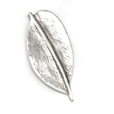 broche hoja Gloria Mago plata zamak chapado 8.5x4cm "Hoja perfecta Gd"