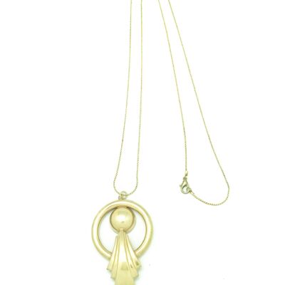 Collana lunga design ottone placcato oro 80cm