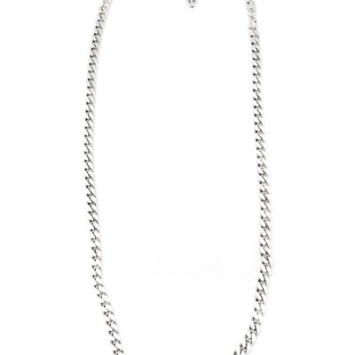 Collar cadena plata diamantada latón chapado 60cm