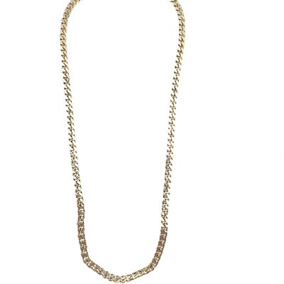 Collar cadena dorado diamantada latón chapado 60cm
