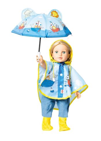 Cape de pluie de poupée avec parapluie de poupée et bottes de pluie, Gr. 28-35cm 5