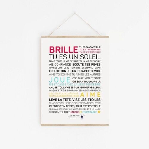 Affiche Brille, tu es un soleil - A3