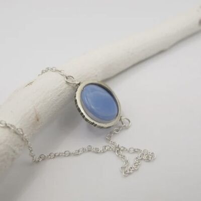 Choker with blue agate, Collection "Planets"