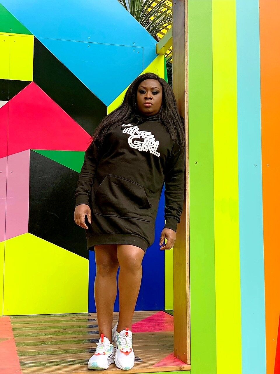 Buy wholesale The Fine Girl Hoodie Dress Black