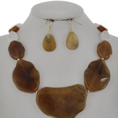 Ayinke Statement and Earring Set - Brown