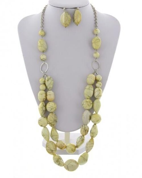 Apeke Acrylic Long Necklace cream