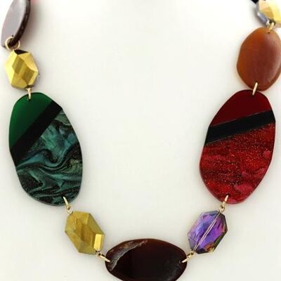 Set collana lunga e orecchini Ashake - Multicolore