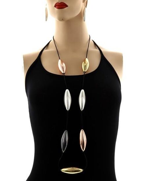Ashabi Long Necklace and Earrings - Multicolour