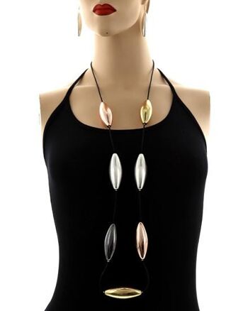 Collier Long et Boucles d'Oreilles Ashabi - Multicolore