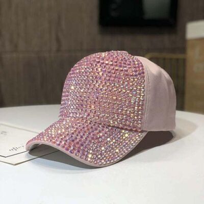 Casquette Bling Face avec Dos Solide - Rose