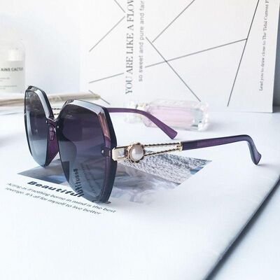 Gafas de sol con perlas y alambre - Violeta