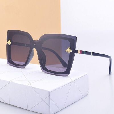 Gafas de sol con diseño de abeja en bloque de color lateral Negro