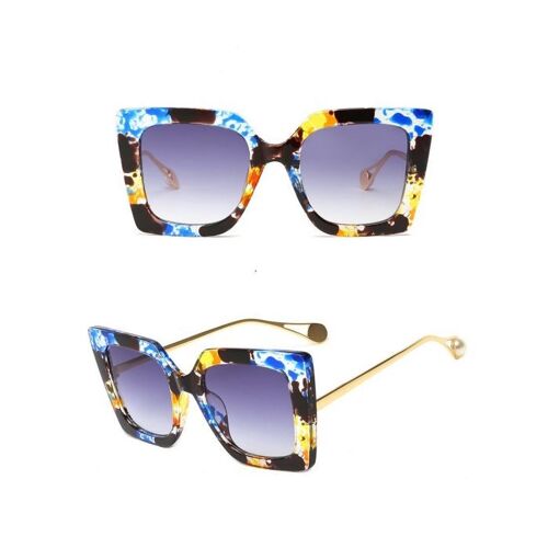 Single Pearl Sunglasses Blue Tortoise