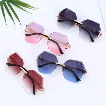 Lunettes De Soleil Bleu Perle Gris 3