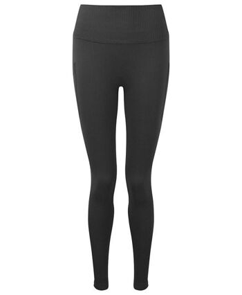 Legging TriDri® côtelé sans couture coupe 3D pour femme Noir , SKU1337 5