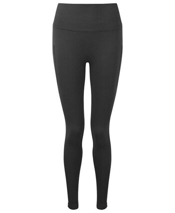 Legging TriDri® côtelé sans couture coupe 3D pour femme Noir , SKU1342 5