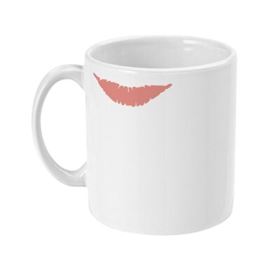 Taza con lápiz labial Fine Girl - Labios blancos rosados lisos, SKU1388