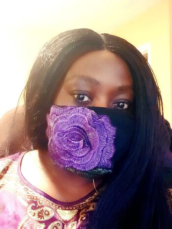 Flower Power Applique Masque Visage Violet , SKU1431 3