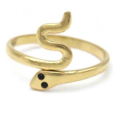 R110254G S. Steel Ring Snake Gold