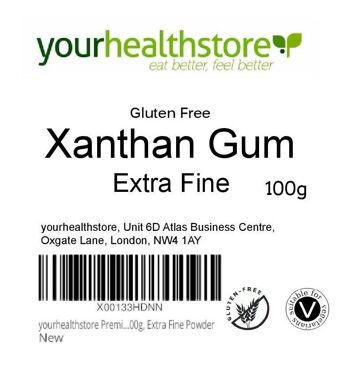 yourhealthstore Premium Gomme Xanthane Sans Gluten 100g, Poudre Extra Fine 2