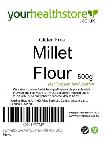 yourhealthstore Farine de millet Premium sans gluten 500g 2