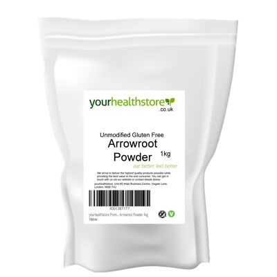 yourhealthstore Premium Unmodifiziertes Glutenfreies Pfeilwurzpulver 1kg