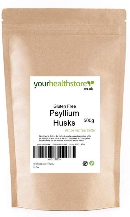 yourhealthstore Premium Non GMO Gluten Free Blond Psyllium Husks 500g