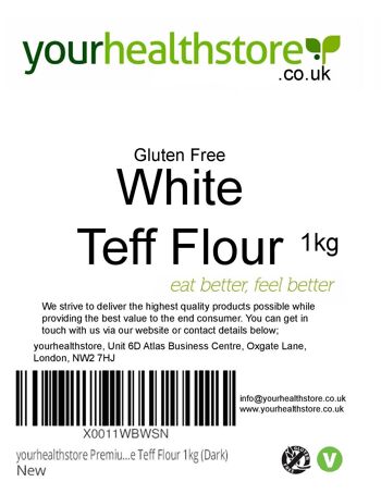 yourhealthstore Farine de Teff Blanc Premium Sans Gluten 1kg 2