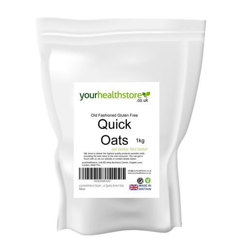 yourhealthstore Gluten Free Old Fashioned Quick Oats 1kg (Instant Oats)