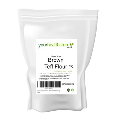 yourhealthstore Premium Harina de teff marrón sin gluten 1 kg