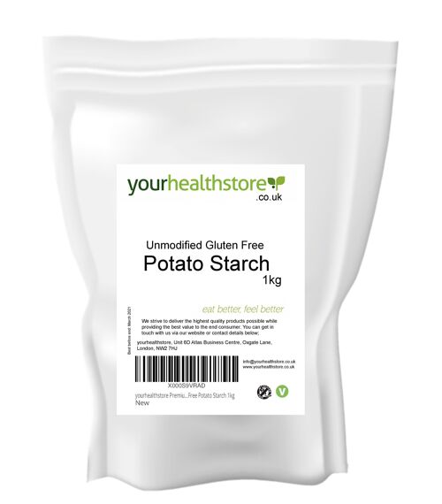 yourhealthstore Premium Unmodified Gluten Free Potato Starch 1kg