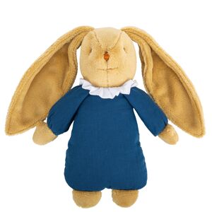 Lapin Nid d'Ange Doudou Musical 25Cm - Coton Bio Bleu Denim- Printemps