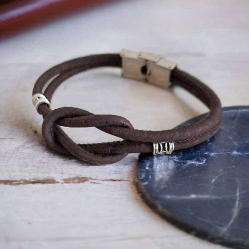 Bracelet en liège marron Sohan, mixte - Mode éthique et vegan pour homme