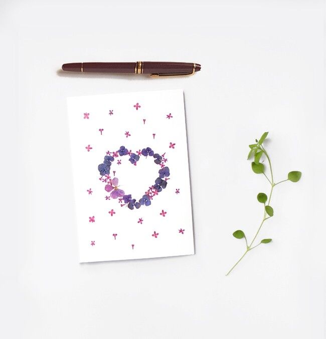 CARTA FIORE DOPPIO CUORE BICOLORE HERBIER