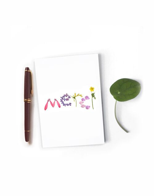 Carte double Merci fleur herbier