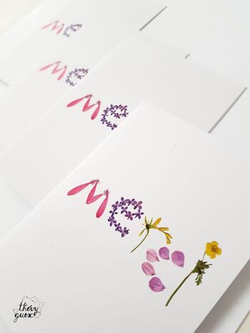 Carte double Merci fleur herbier 2